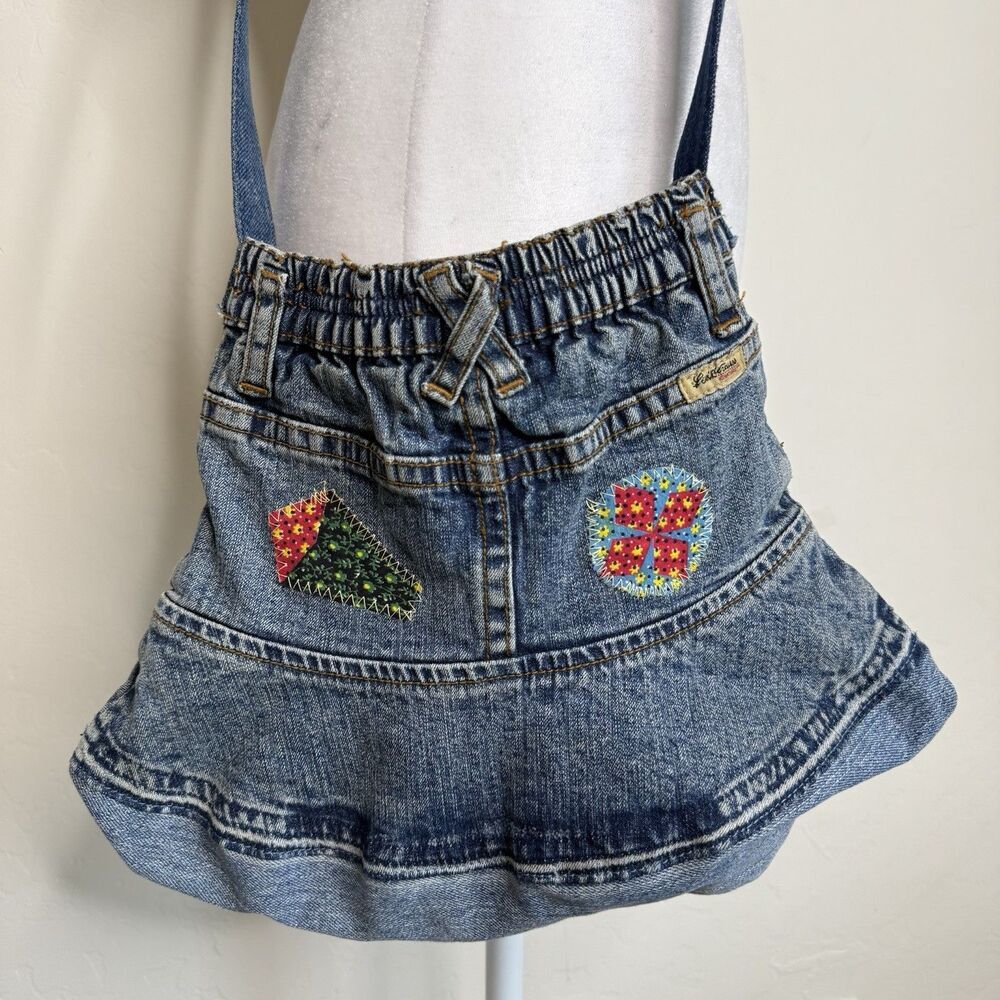 Handmade Levi’s Denim Jean Upcylced Unlined Crossbody Bag Patchwork Y2K 90’s Art - Picture 8 of 16